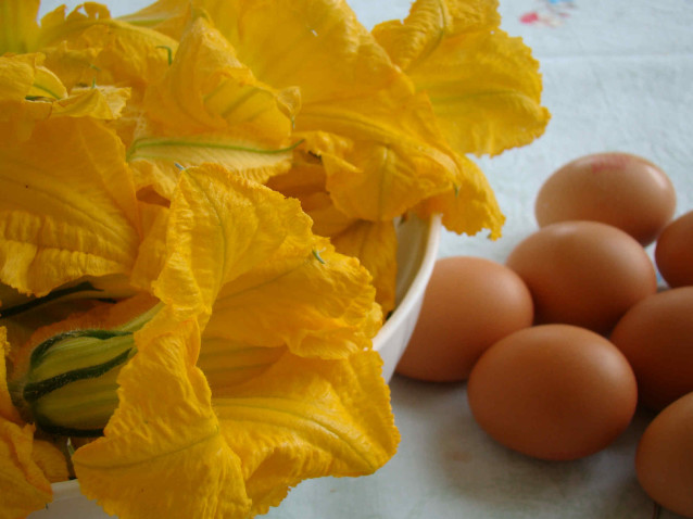 Frittata ai fiori di zucca