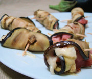 Involtini di melanzane con prosciutto cotto e formaggio