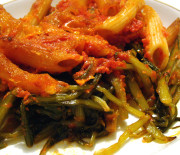 Penne integrali con cicorie