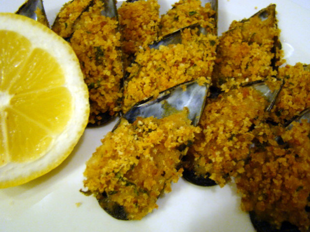 Cozze gratinate cotte al forno