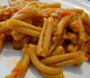 Caserecce con sugo di pancetta