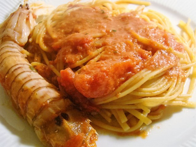Spaghetti con cicale di mare