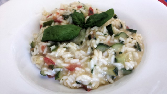 Risotto con zucchine ( cottura microonde)