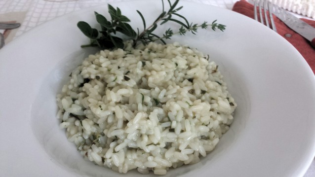 risotto erbe aromatiche ( cottura microonde )