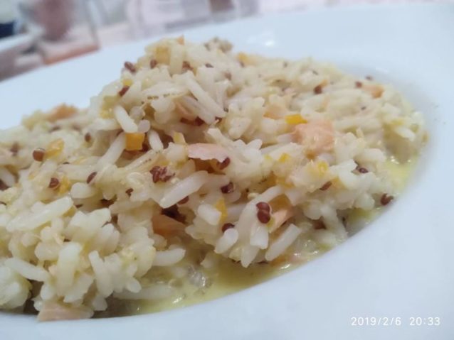 Risotto al salmone con robiola